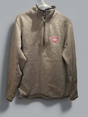 Montreal Canadiens Antigua Fortune Heather Gray Quarter-Zip Pullover